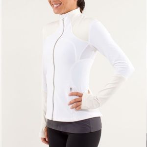 Lulu🍋 Forme Jacket White/Polar Cream, Brushed sz8